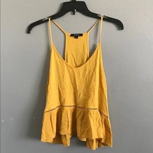 Mustard crop tank top